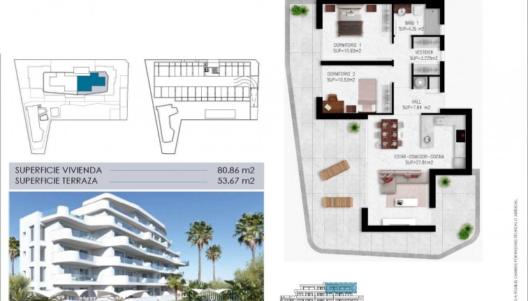 Obra nueva - Apartamento - Apartamento en el último piso - Pilar de la Horadada - Mil Palmeras