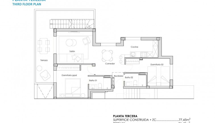 New Build - Apartment - Top Floor Apartment - Torre Pacheco