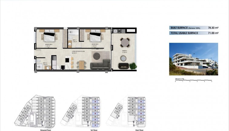 Uudistuotanto - Asunto - Ylimmän kerroksen asunto - La Marina